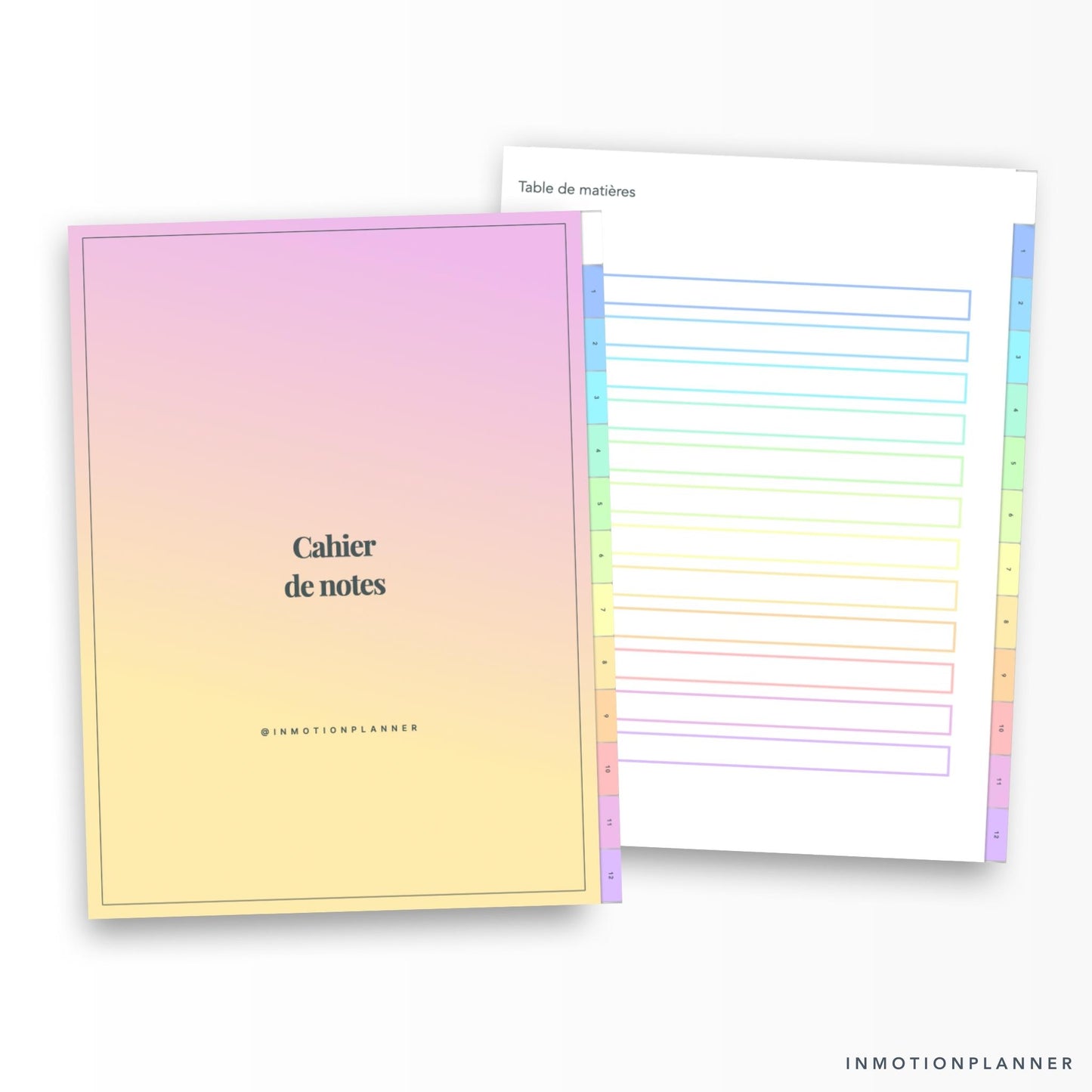 Cahier digital 12 matières vertical