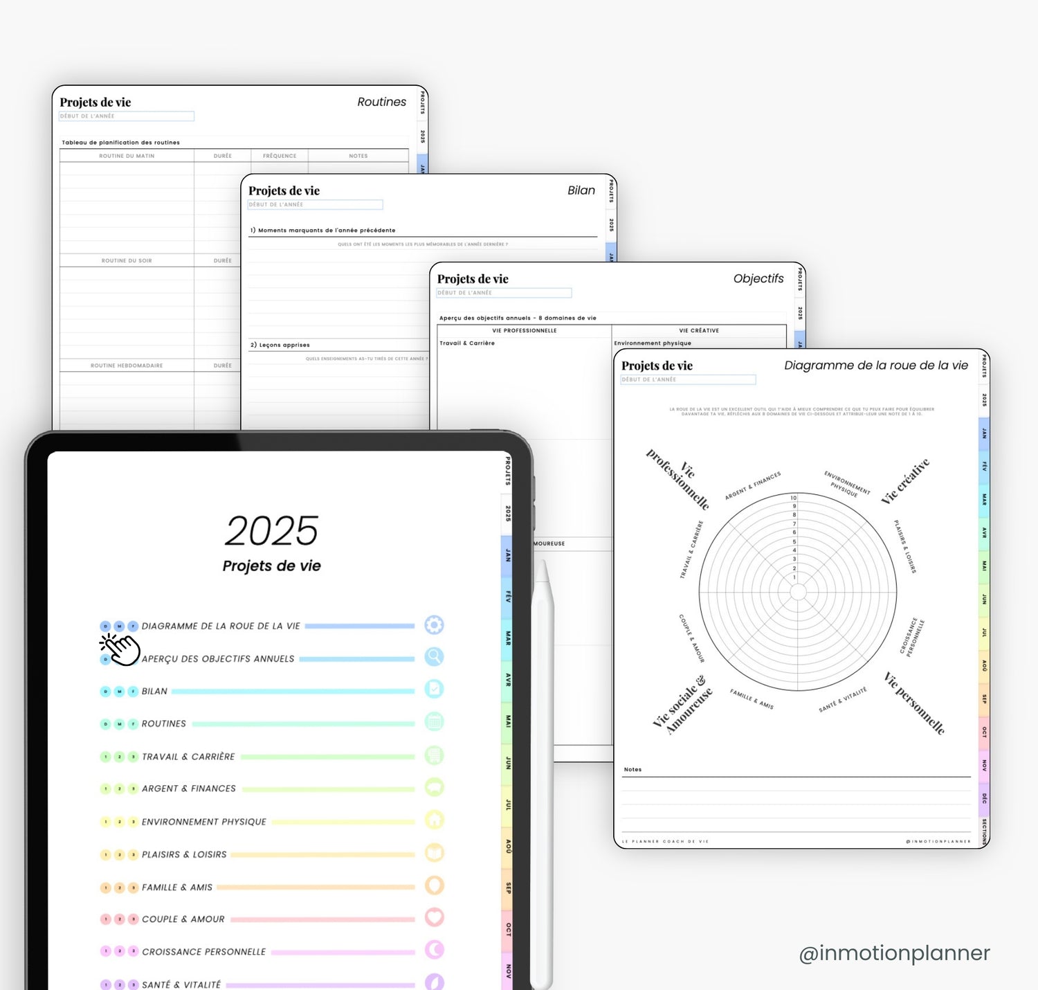 Planner digital 2025 - Projets de vie - InMotion Planner