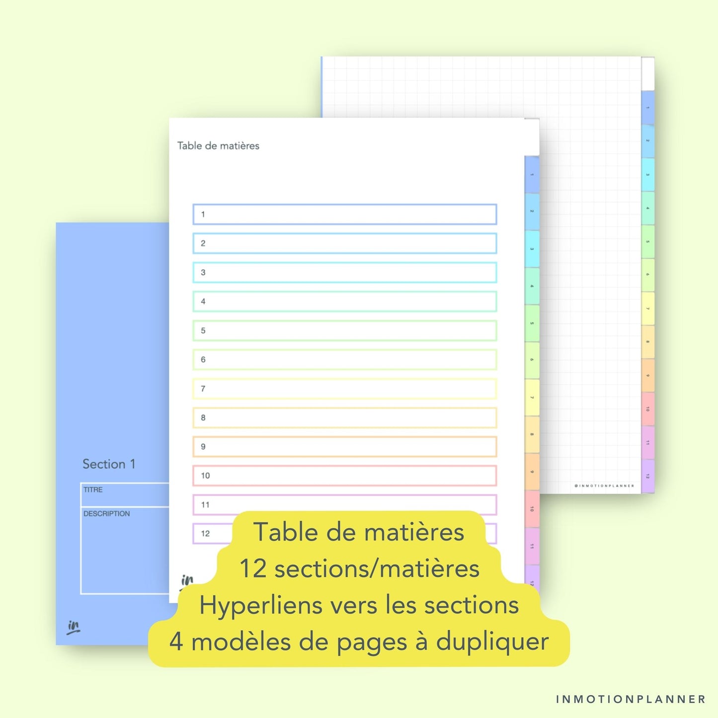 Cahier digital 12 matières vertical