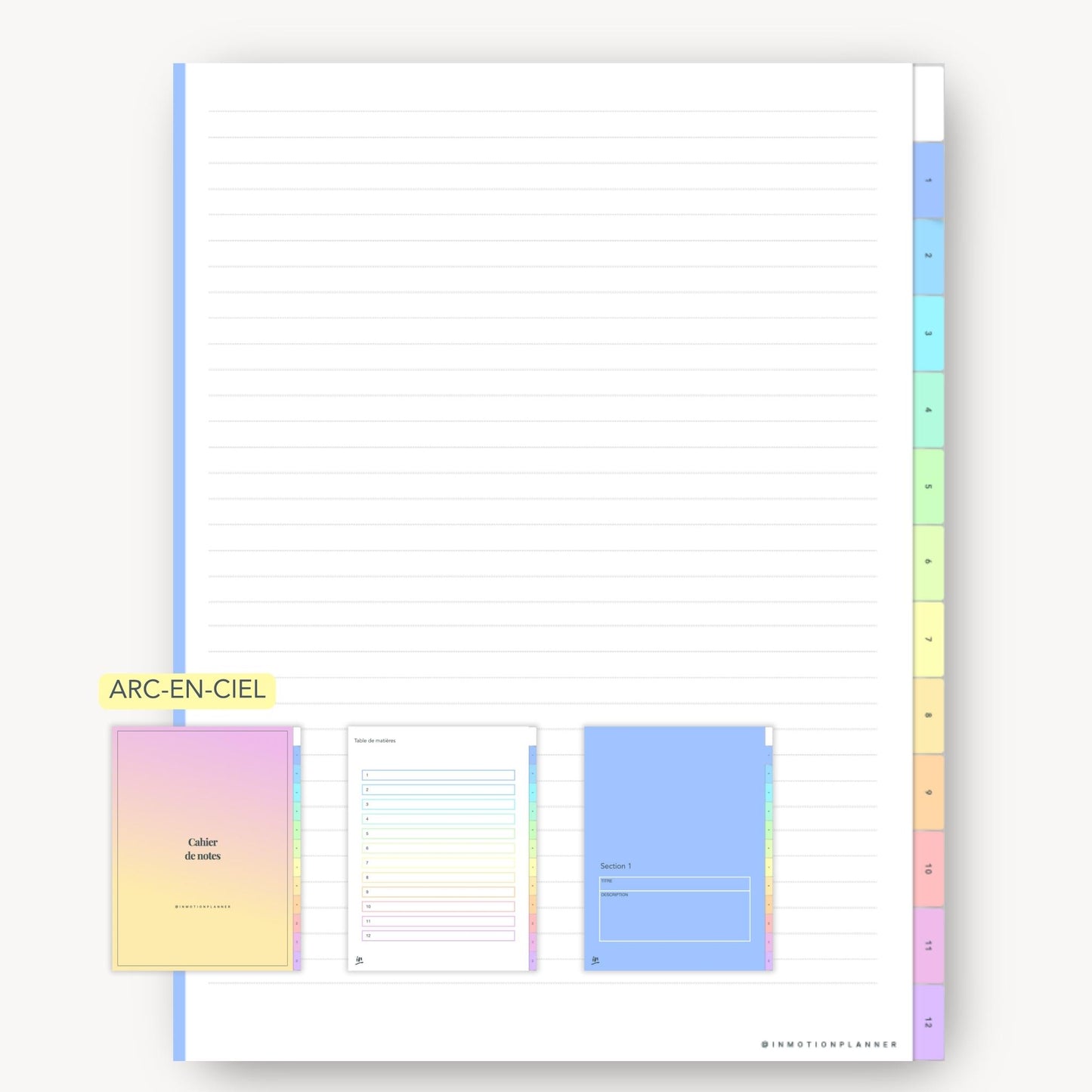 Cahier digital 12 matières vertical