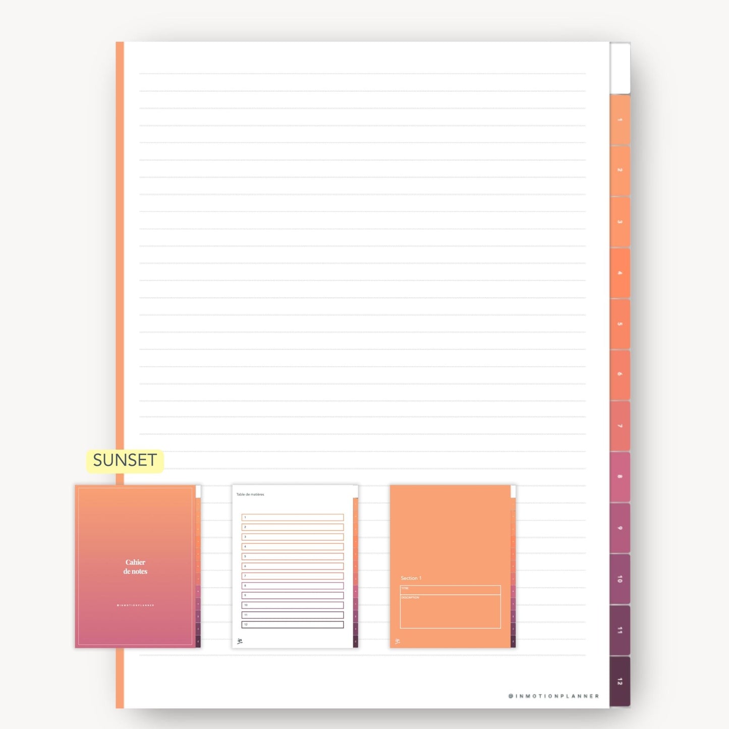 Cahier digital 12 matières vertical
