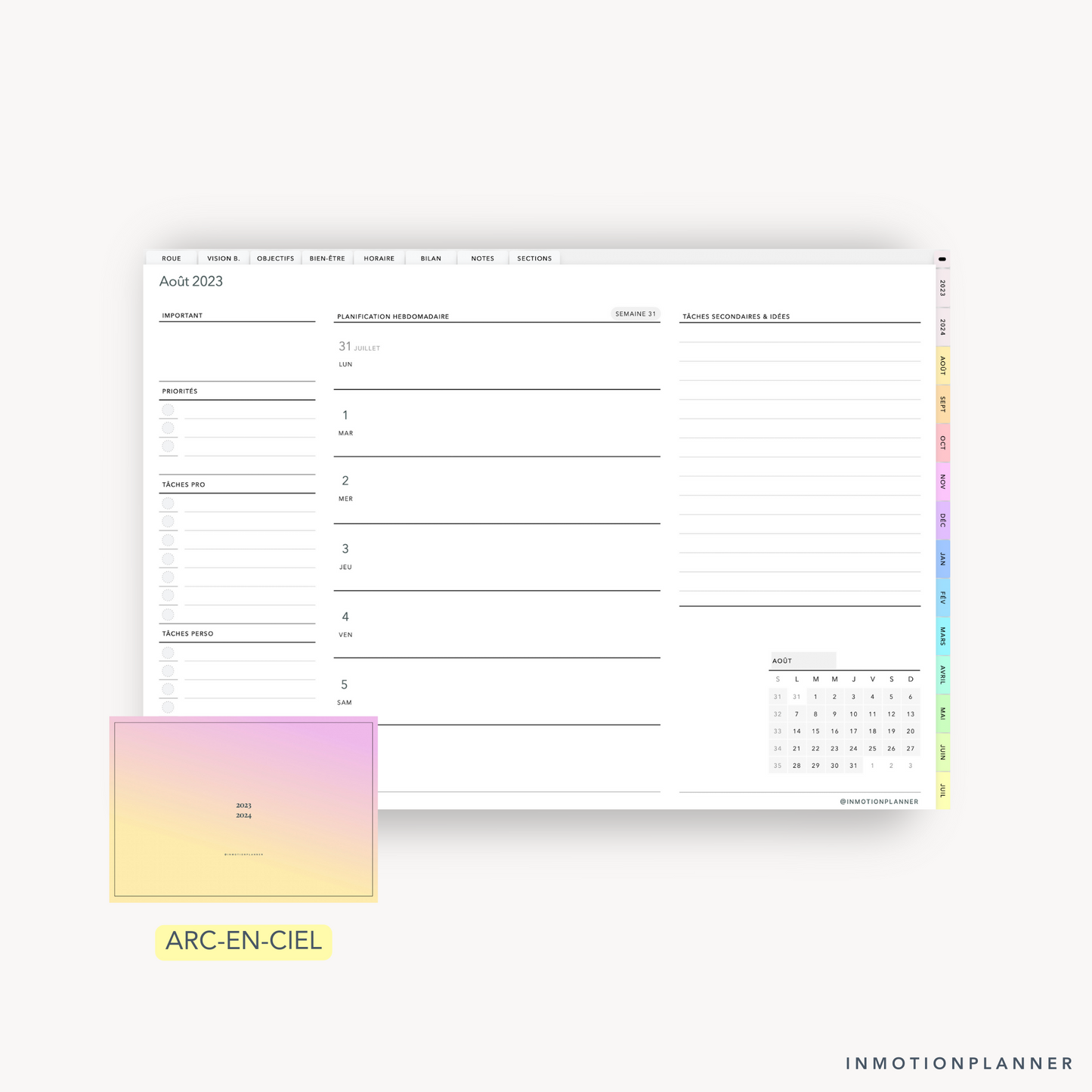 2023 - 2024 Planner digital horizontal