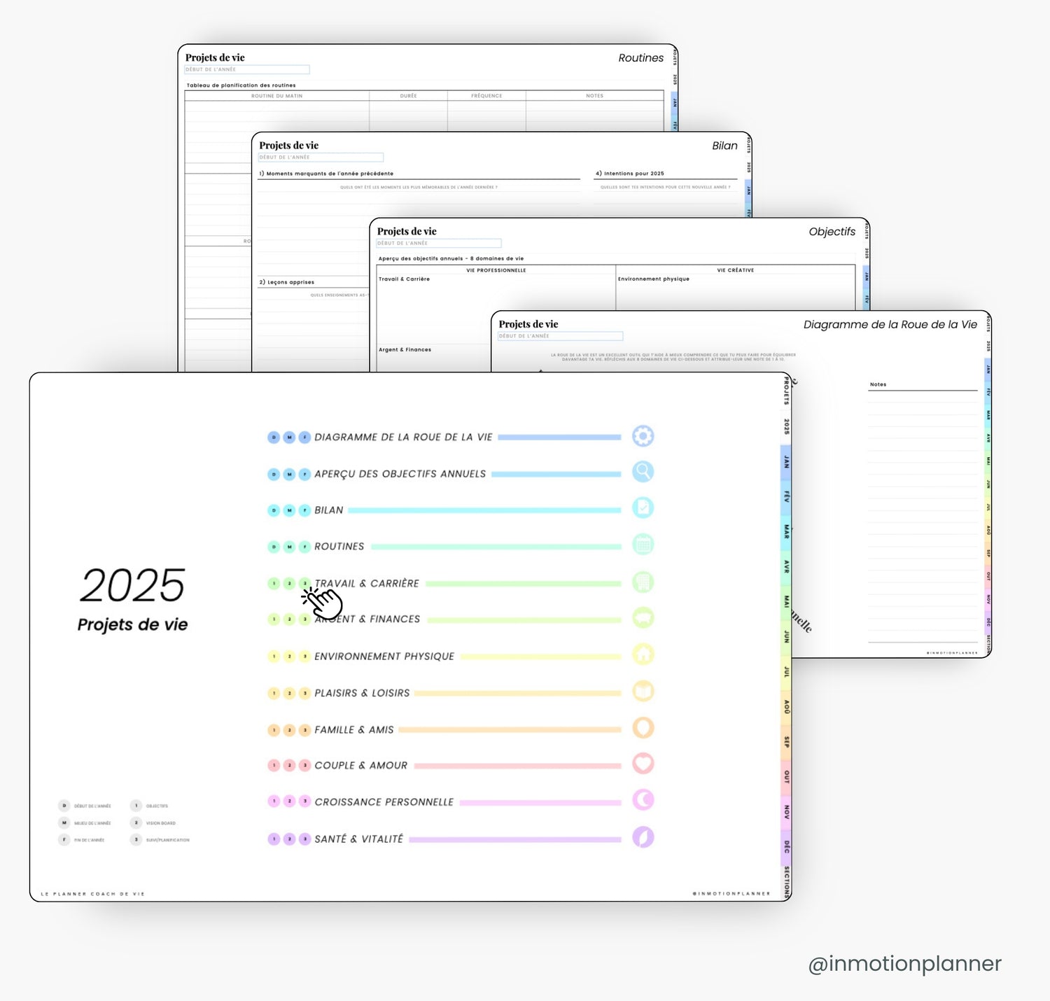 projets de vie planner horizontal InMotion Planner