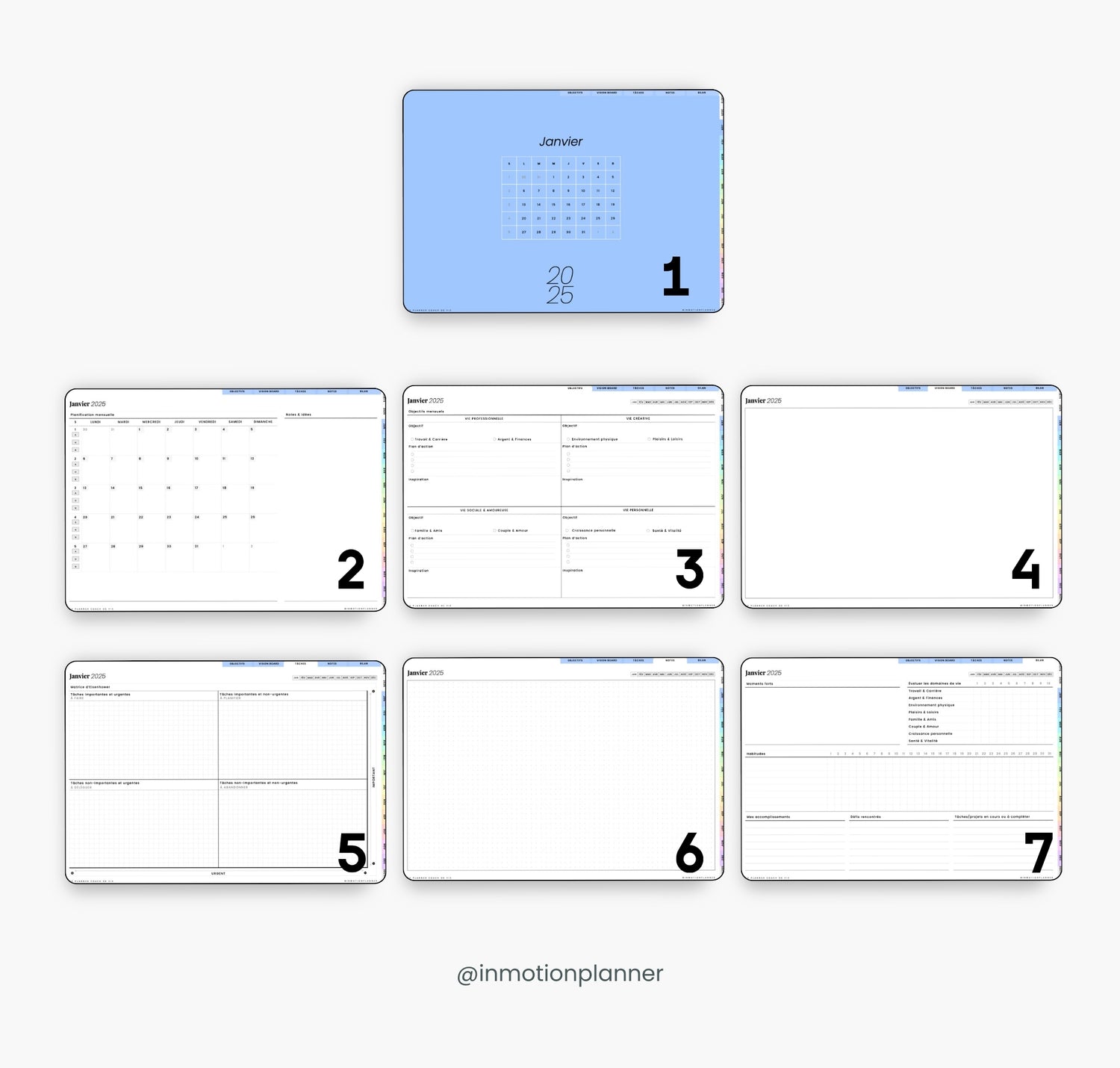 Planning mensuel - planner InMotion Planner