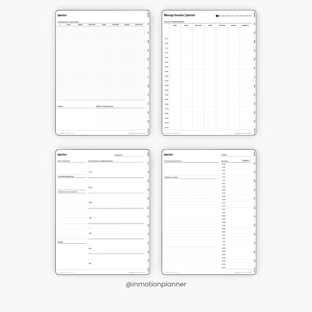 Planner Essentiel - Planner digital non daté