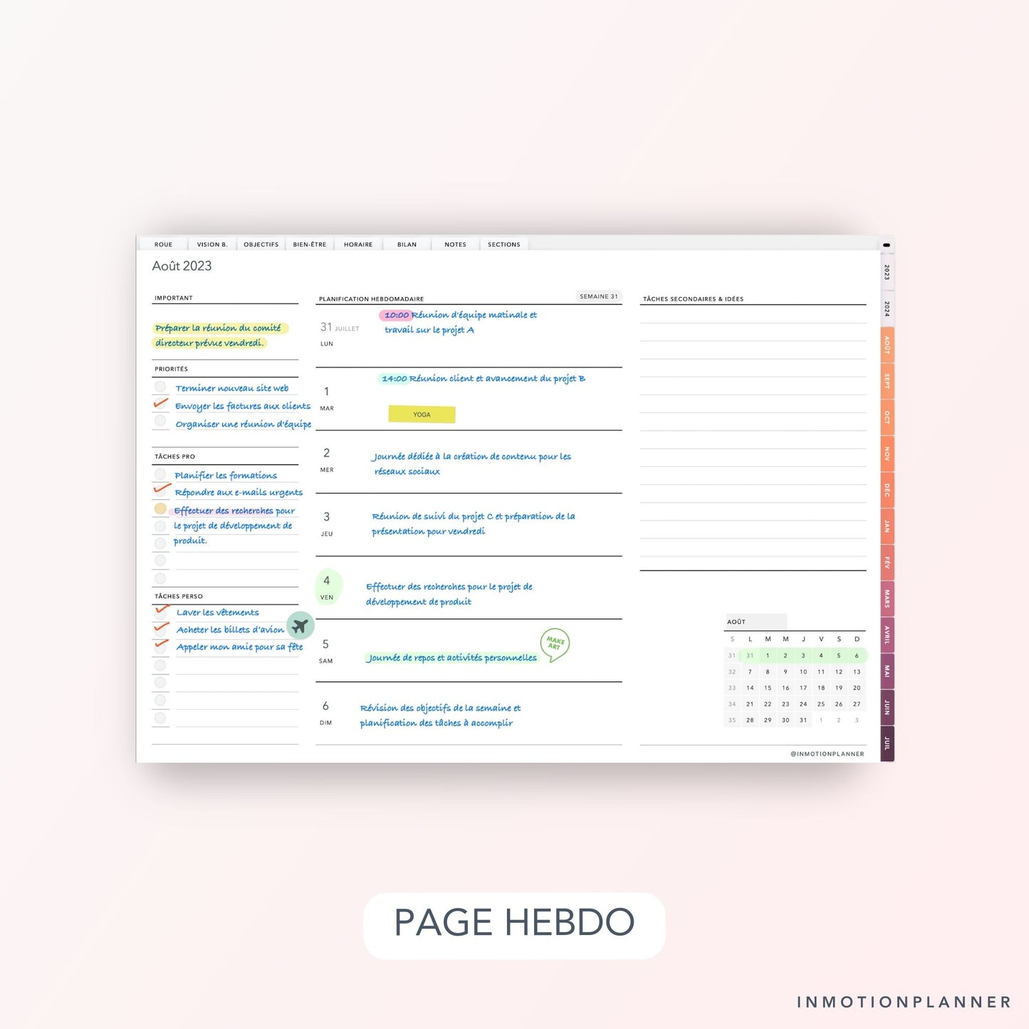 2023 - 2024 Planner digital horizontal