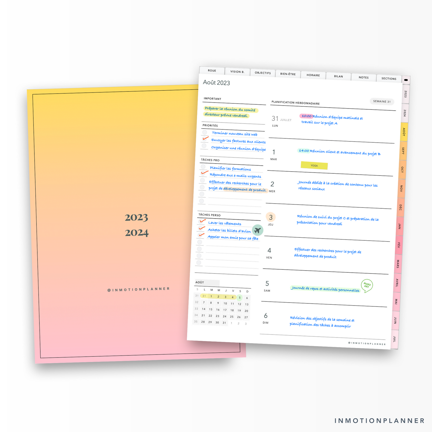 2023 - 2024 Planner digital daté vertical InMotion Planner