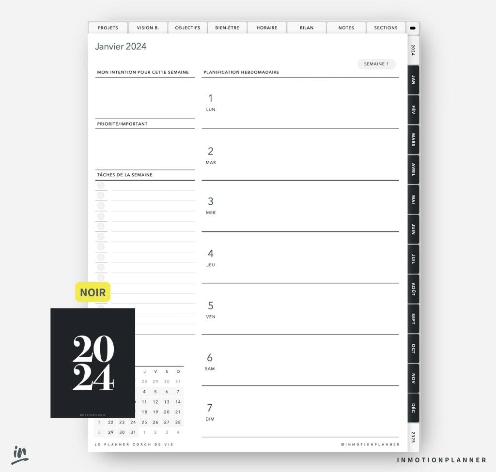 2024 Le Planner Coach de Vie - Planner digital vertical