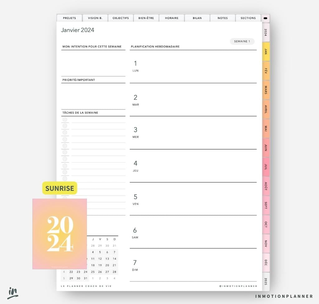 2024 Le Planner Coach de Vie - Planner digital vertical