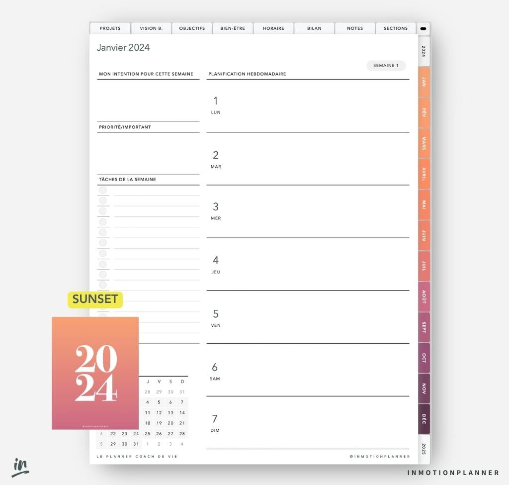 2024 Le Planner Coach de Vie - Planner digital vertical