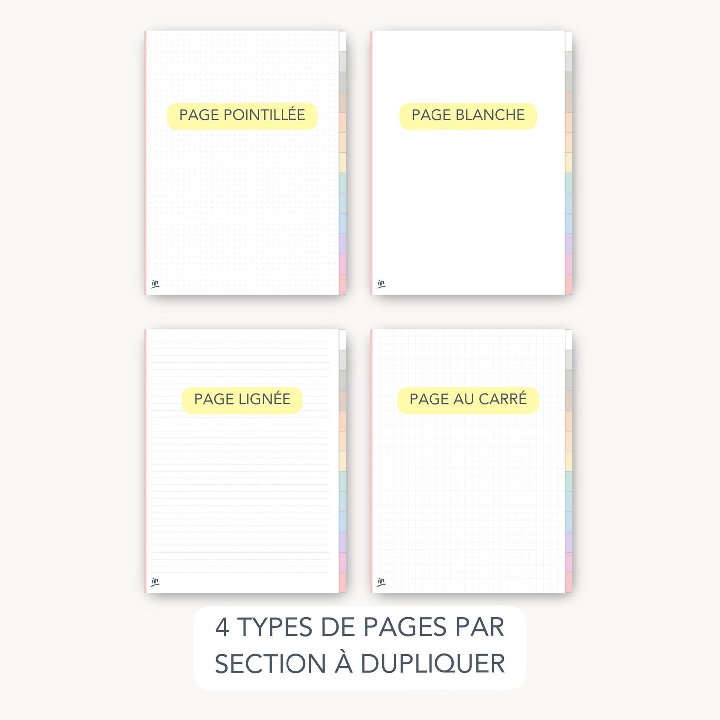 Cahier digital 12 matières pastel doux