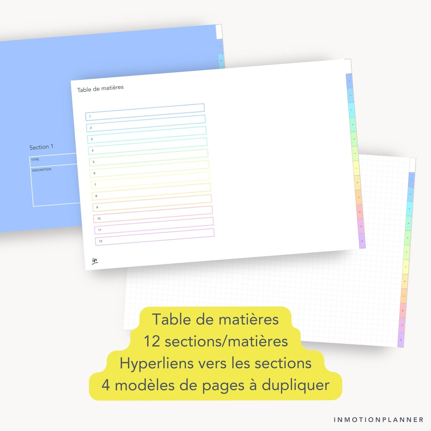Cahier digital 12 matières horizontal