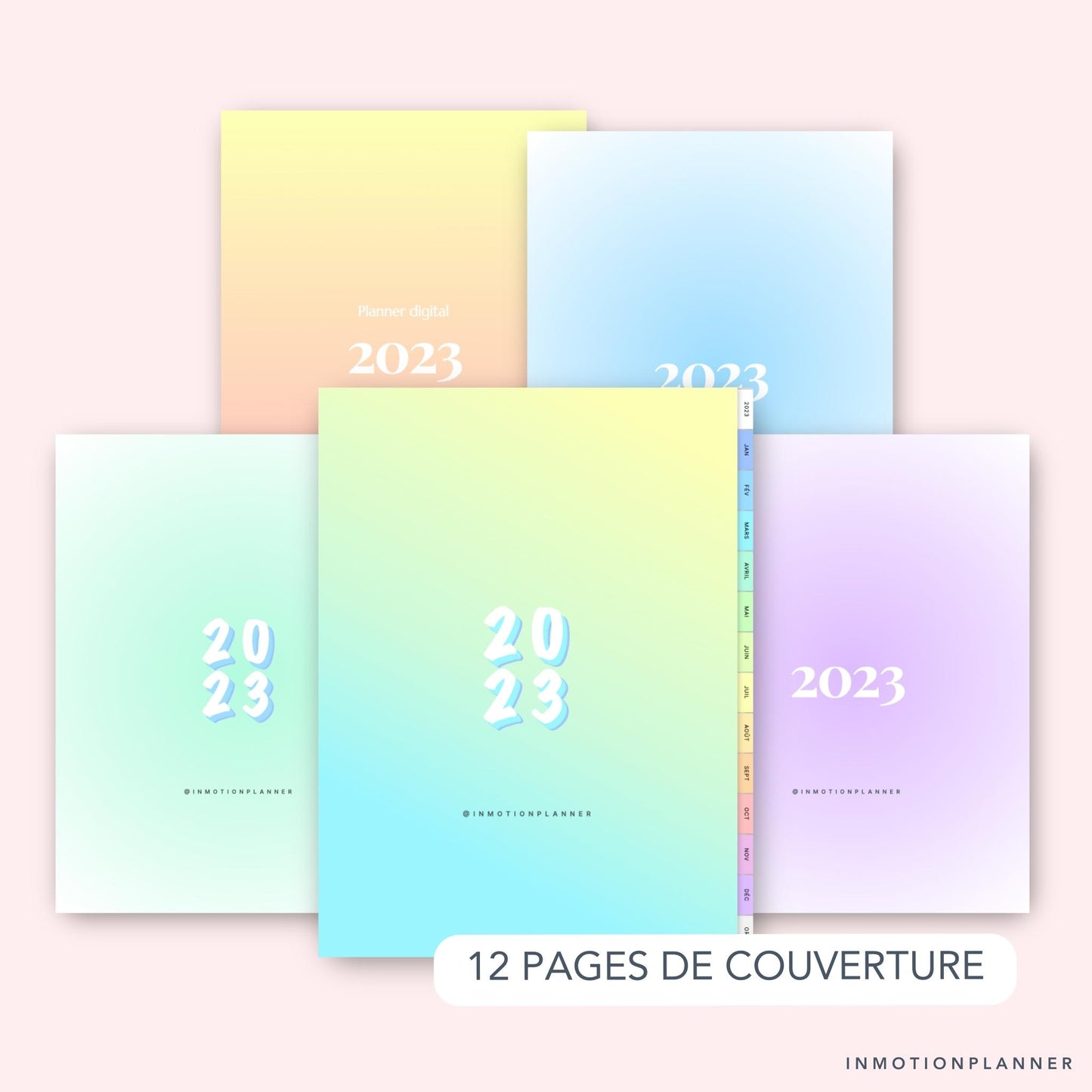 12 pages de couverture pour planner digital InMotion Planner