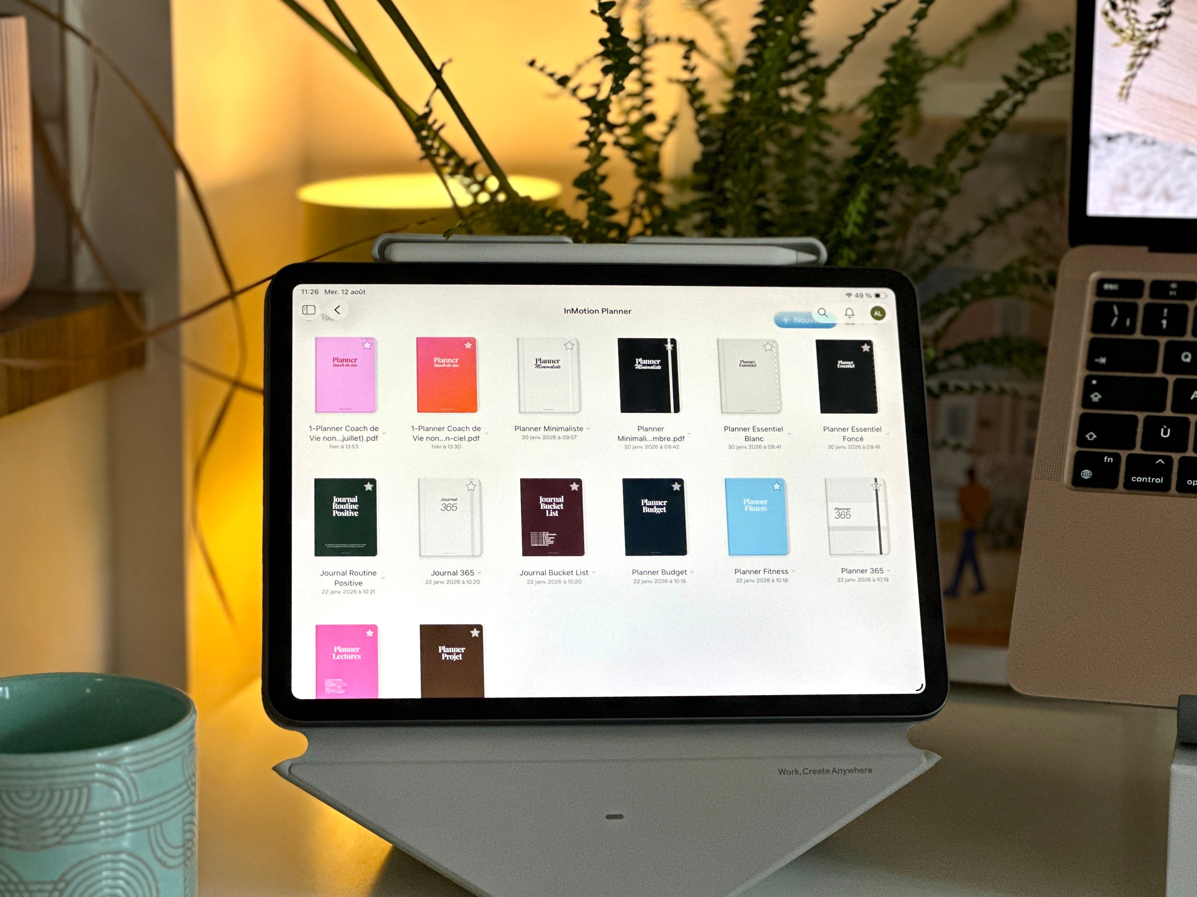 Collection de planners digitaux InMotion Planner sur iPad