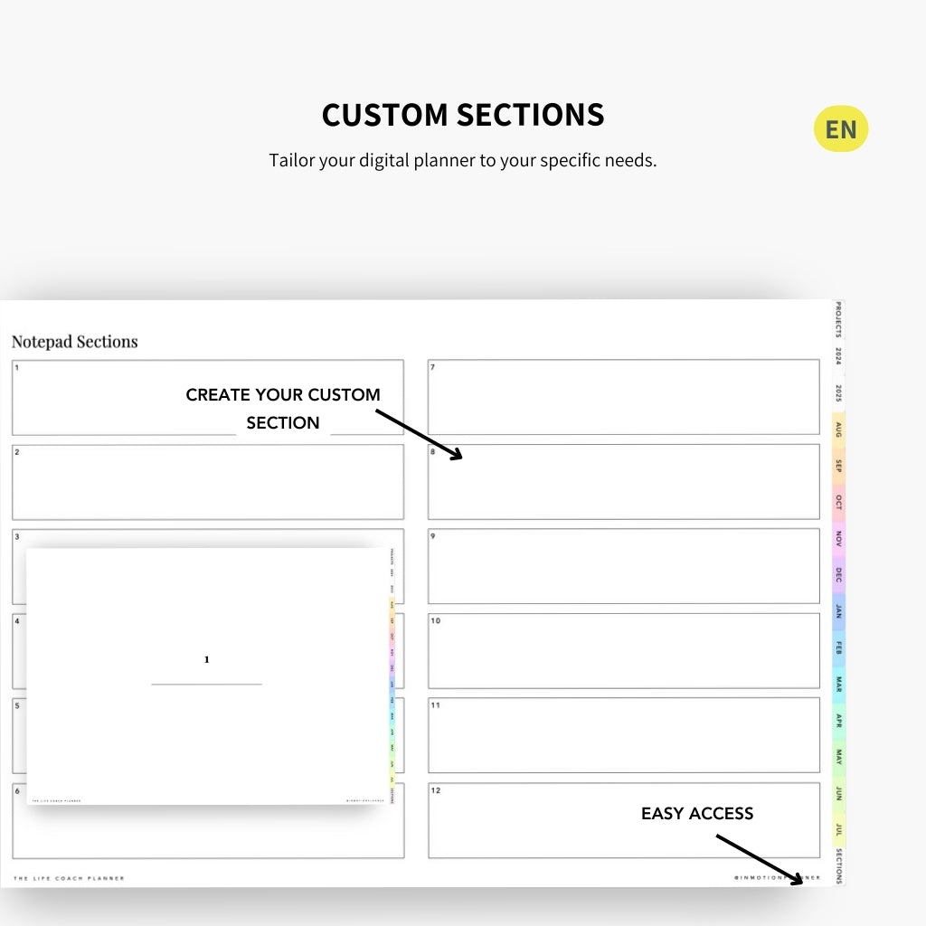 2024 - 2025 Planner digital - Le Planner Coach de Vie - Horizontal - InMotion Planner