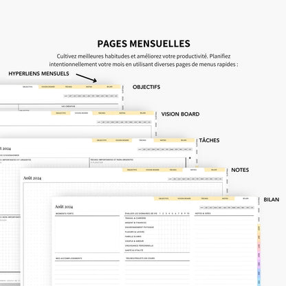 2024 - 2025 Planner digital - Le Planner Coach de Vie - Horizontal - InMotion Planner