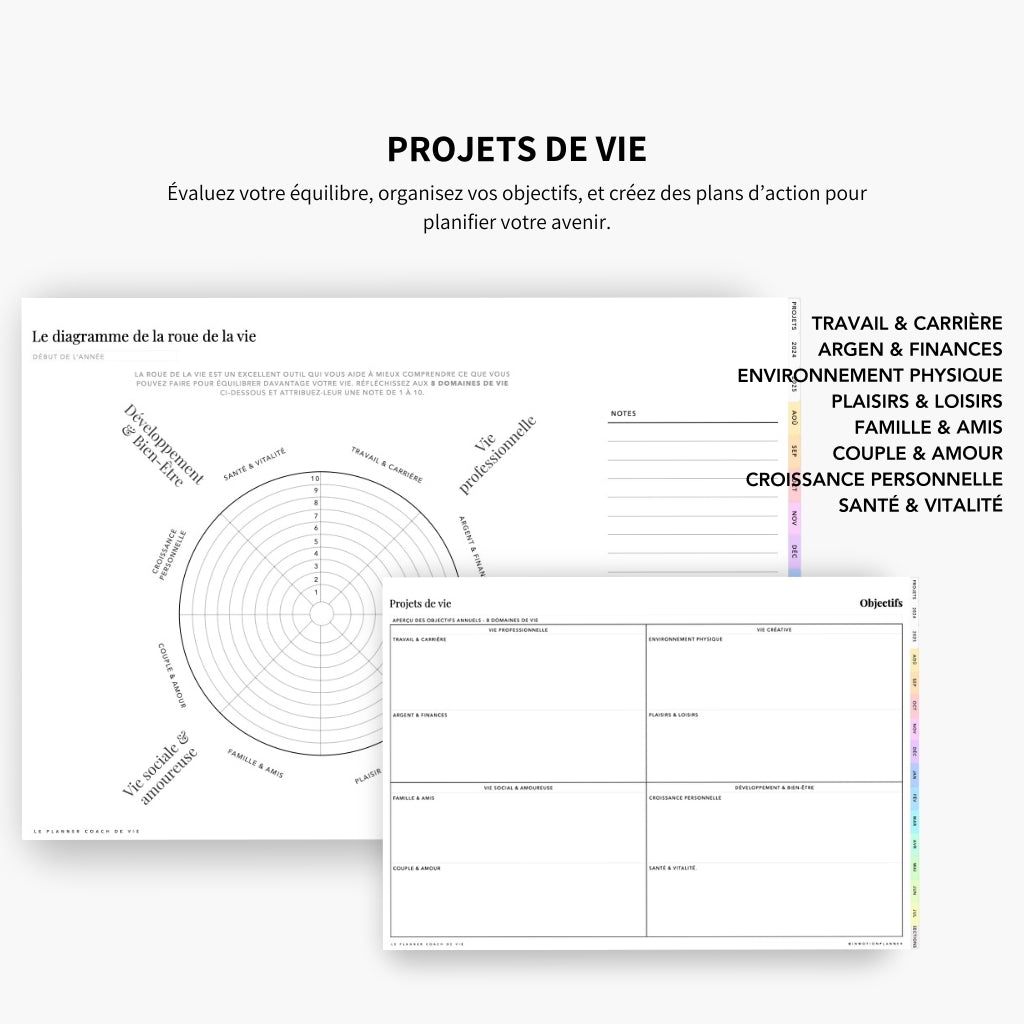 2024 - 2025 Planner digital - Le Planner Coach de Vie - Horizontal - InMotion Planner