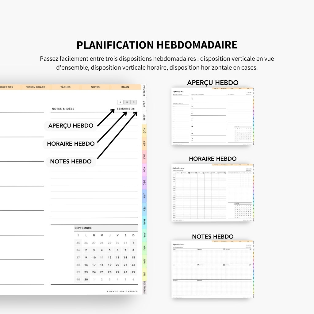 2024 - 2025 Planner digital - Le Planner Coach de Vie - Horizontal - InMotion Planner