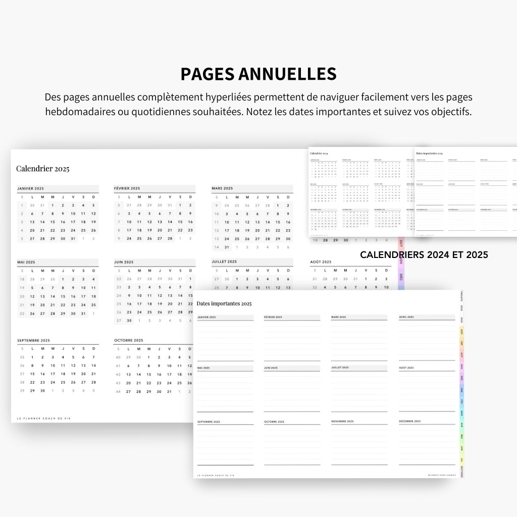 2024 - 2025 Planner digital - Le Planner Coach de Vie - Horizontal - InMotion Planner