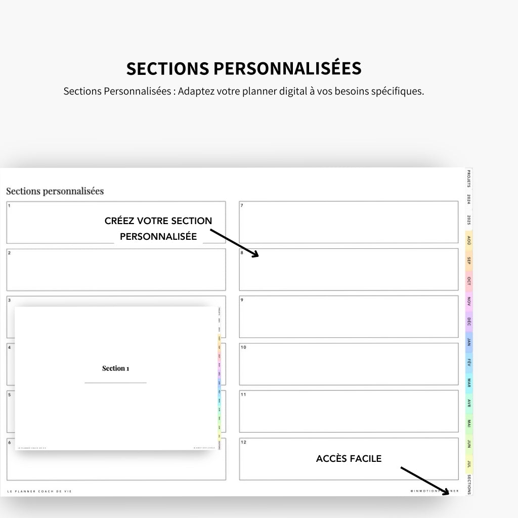 2024 - 2025 Planner digital - Le Planner Coach de Vie - Horizontal - InMotion Planner