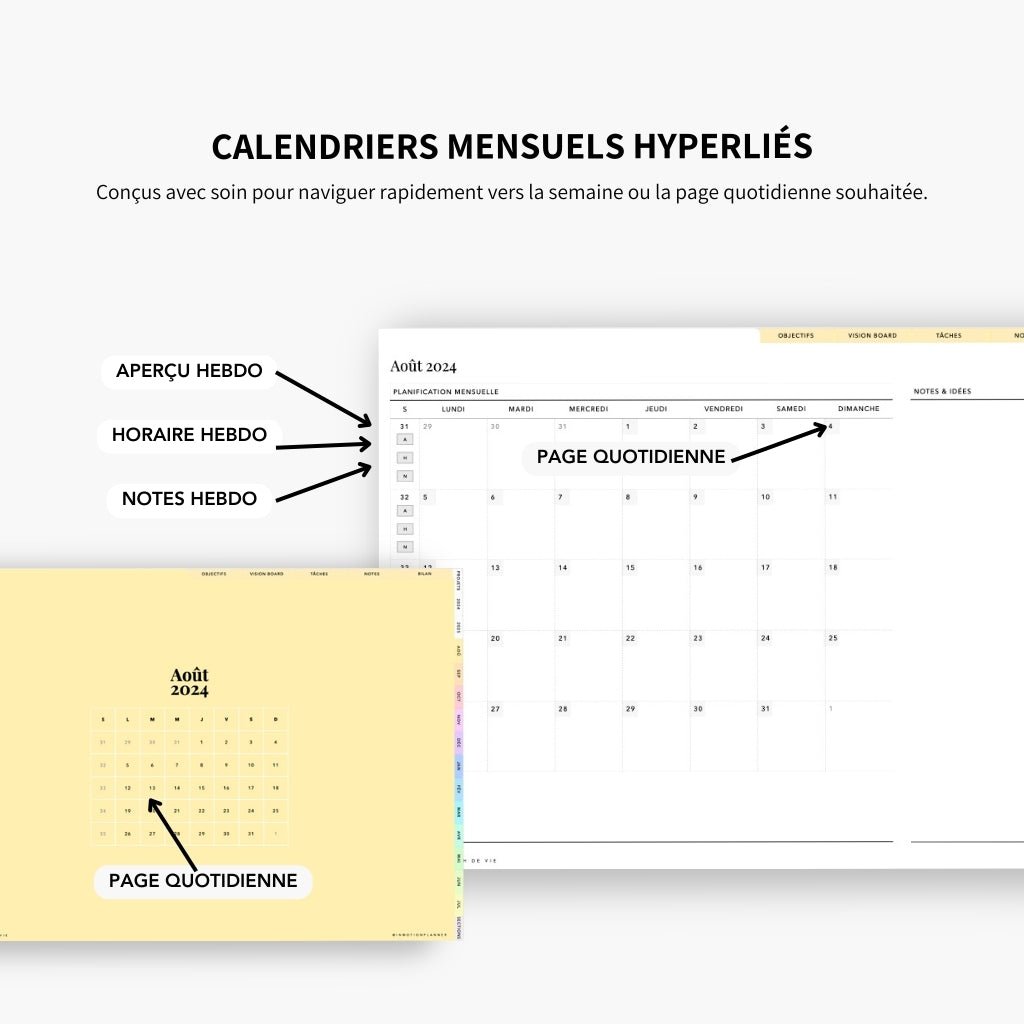 2024 - 2025 Planner digital - Le Planner Coach de Vie - Horizontal - InMotion Planner