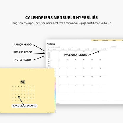 2024 - 2025 Planner digital - Le Planner Coach de Vie - Horizontal - InMotion Planner