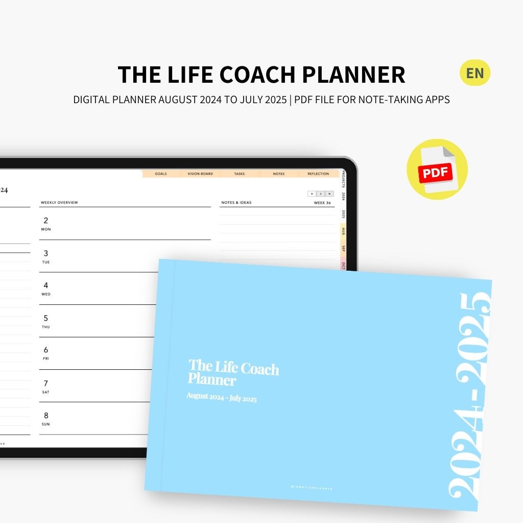 2024 - 2025 Planner digital - Le Planner Coach de Vie - Horizontal - InMotion Planner