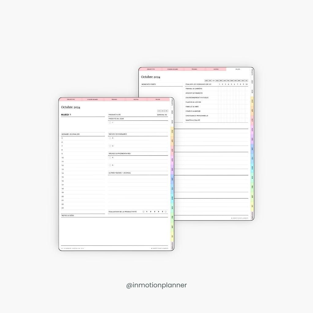 2024 - 2025 Planner digital - Le Planner Coach de Vie - Vertical - InMotion Planner