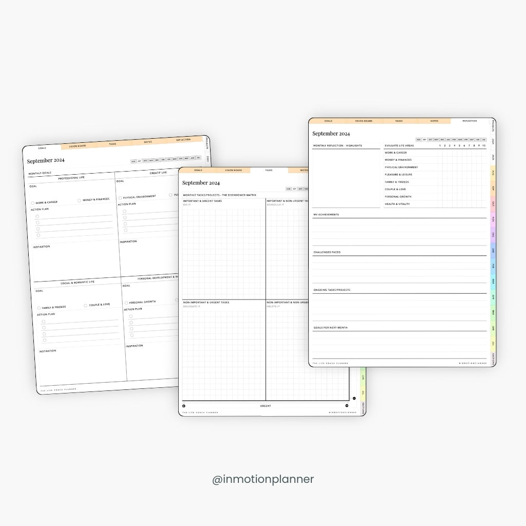 2024 - 2025 Planner digital - Le Planner Coach de Vie - Vertical - InMotion Planner