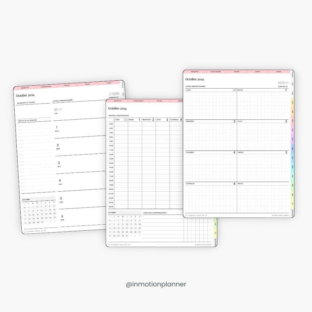 2024 - 2025 Planner digital - Le Planner Coach de Vie - Vertical - InMotion Planner