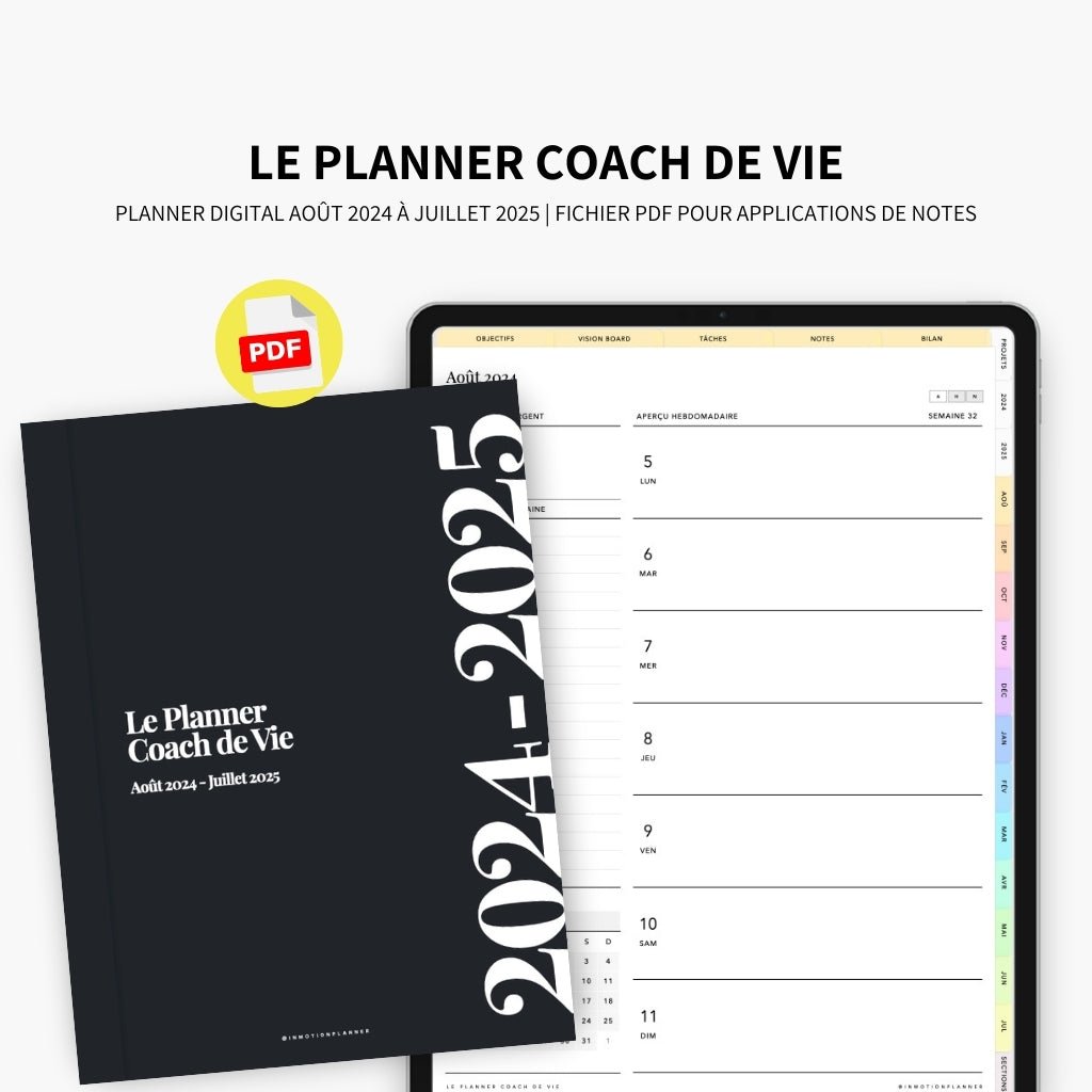 2024 - 2025 Planner digital - Le Planner Coach de Vie - Vertical - InMotion Planner