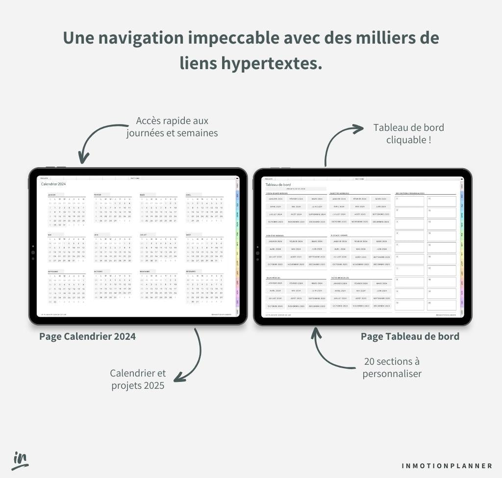 2024 Planner digital - Le Planner Coach de Vie - horizontal - InMotion Planner