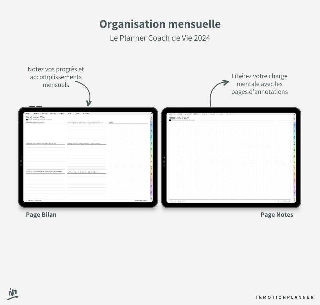 2024 Planner digital - Le Planner Coach de Vie - horizontal - InMotion Planner