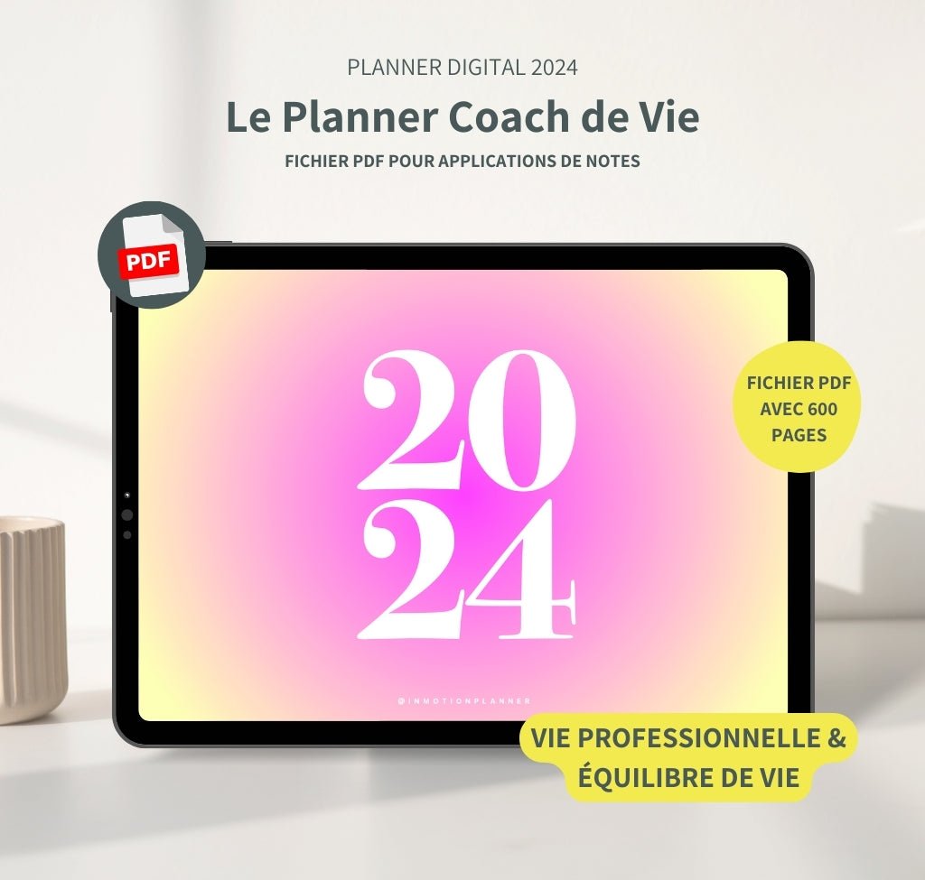 2024 Planner digital - Le Planner Coach de Vie - horizontal - InMotion Planner