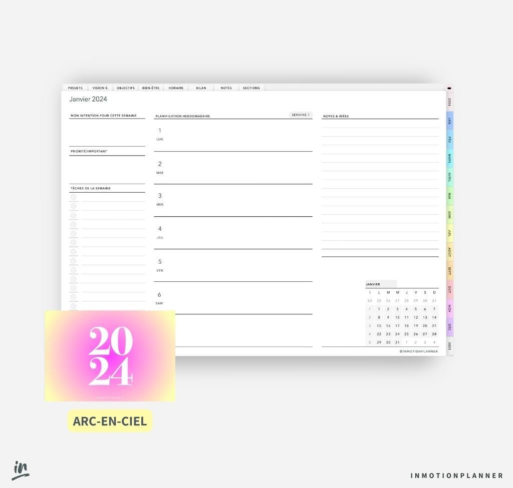 2024 Planner digital - Le Planner Coach de Vie - horizontal - InMotion Planner