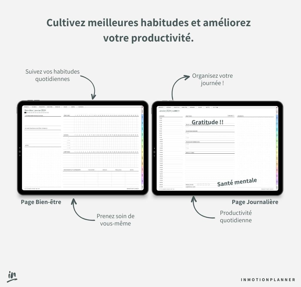 2024 Planner digital - Le Planner Coach de Vie - horizontal - InMotion Planner