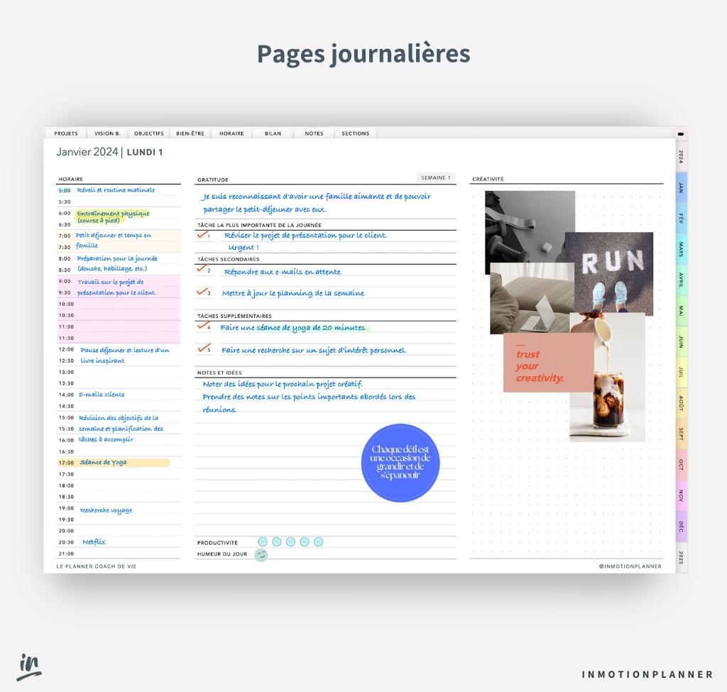 2024 Planner digital - Le Planner Coach de Vie - horizontal - InMotion Planner