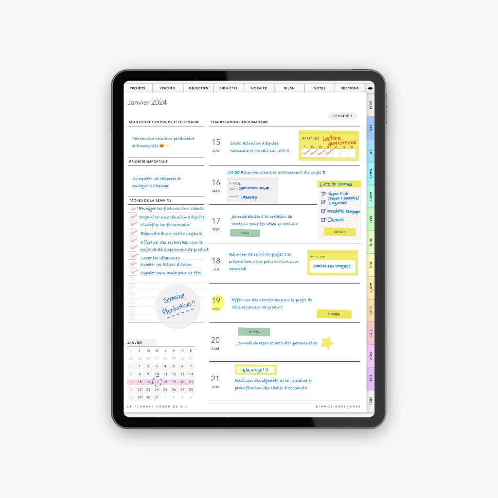 2024 Planner digital - Le Planner Coach de Vie - vertical - InMotion Planner