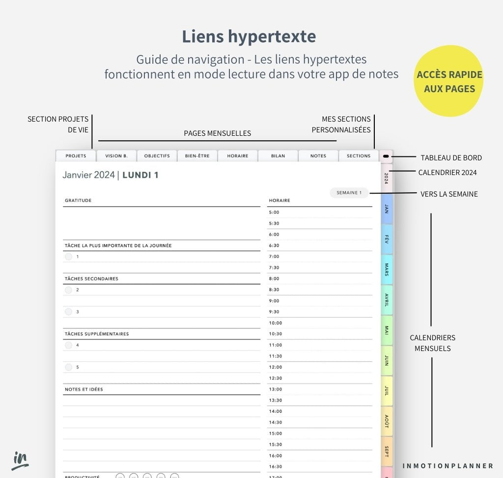 2024 Planner digital - Le Planner Coach de Vie - vertical - InMotion Planner