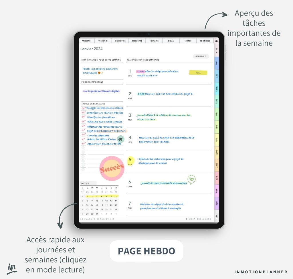 2024 Planner digital - Le Planner Coach de Vie - vertical - InMotion Planner