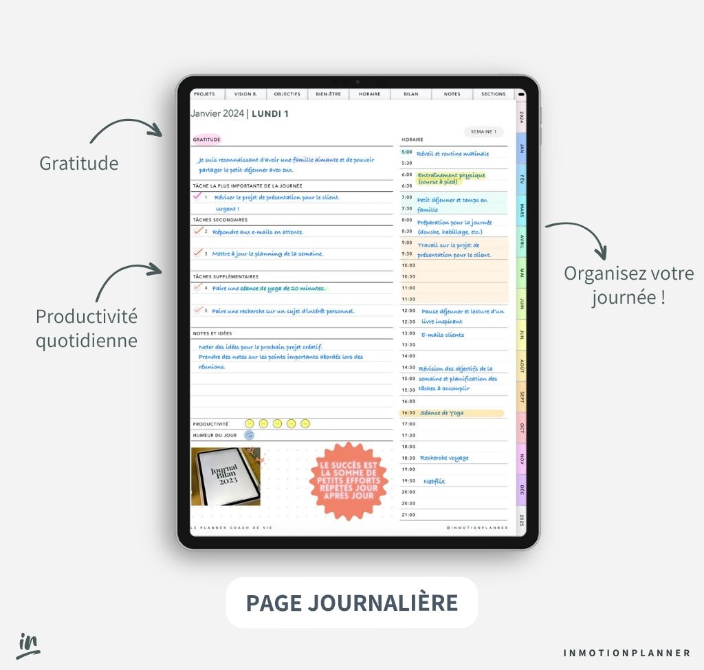 2024 Planner digital - Le Planner Coach de Vie - vertical - InMotion Planner