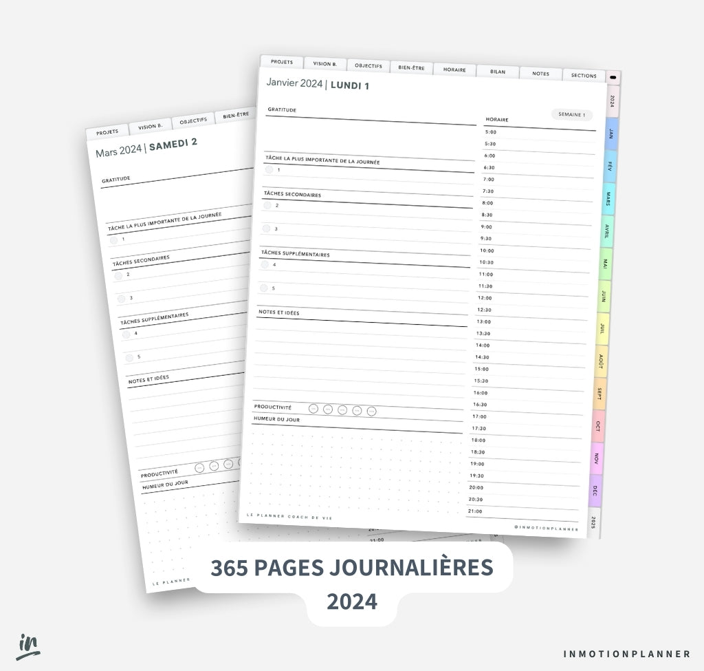 2024 Planner digital - Le Planner Coach de Vie - vertical - InMotion Planner