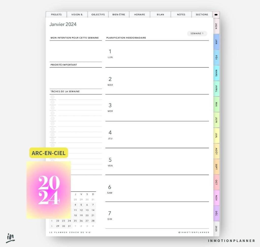 2024 Planner digital - Le Planner Coach de Vie - vertical - InMotion Planner