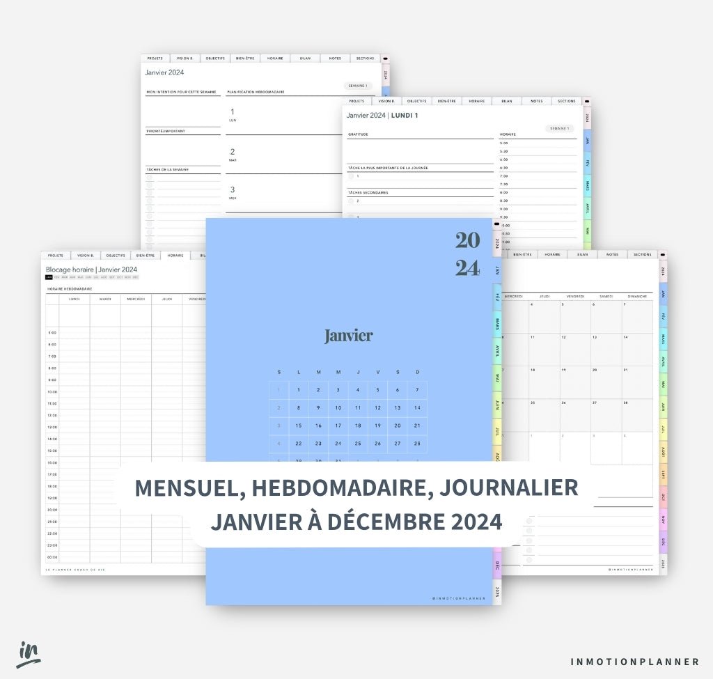 2024 Planner digital - Le Planner Coach de Vie - vertical - InMotion Planner