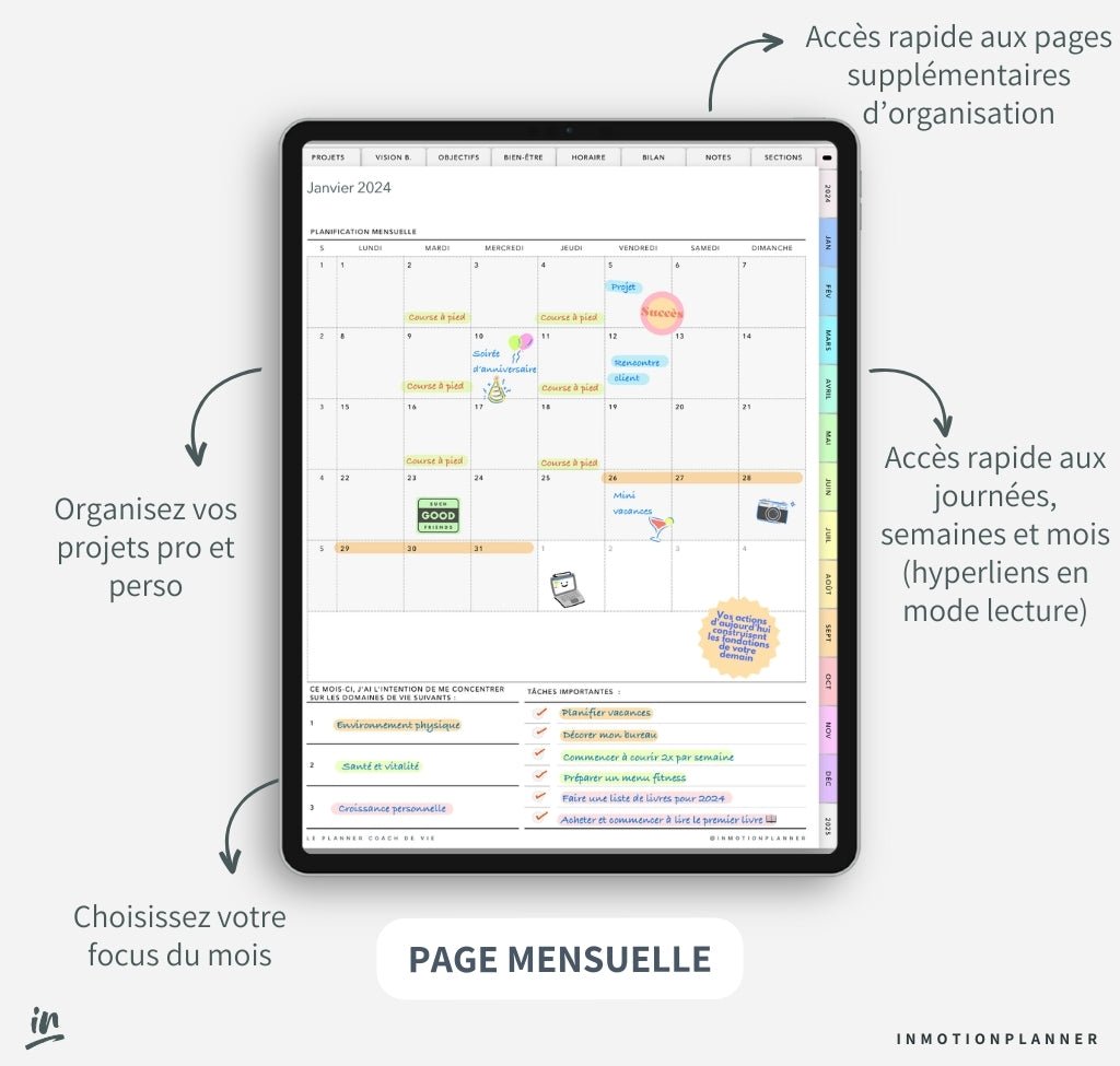 2024 Planner digital - Le Planner Coach de Vie - vertical - InMotion Planner