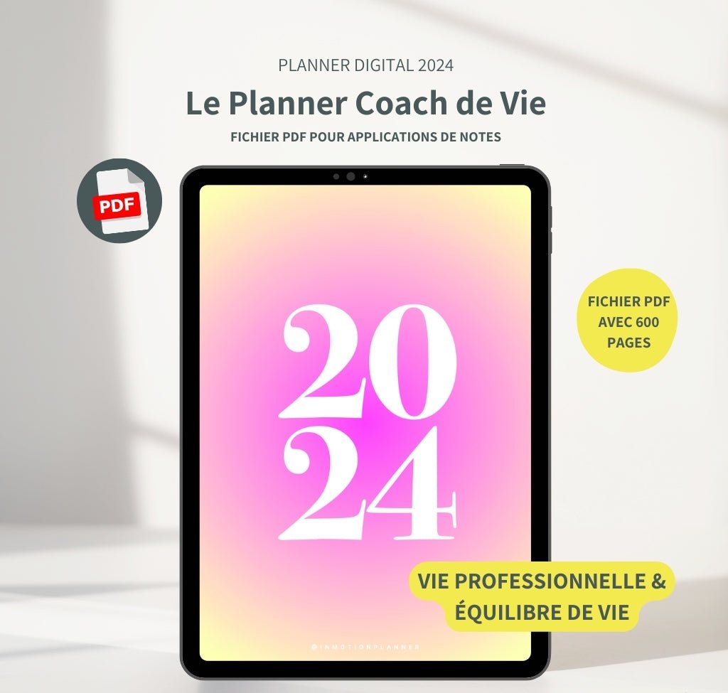 2024 Planner digital - Le Planner Coach de Vie - vertical - InMotion Planner