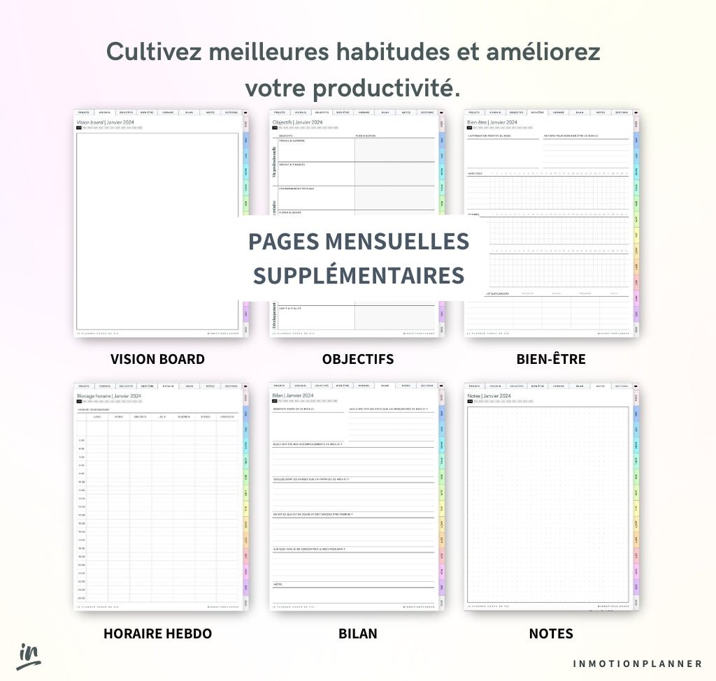 2024 Planner digital - Le Planner Coach de Vie - vertical - InMotion Planner