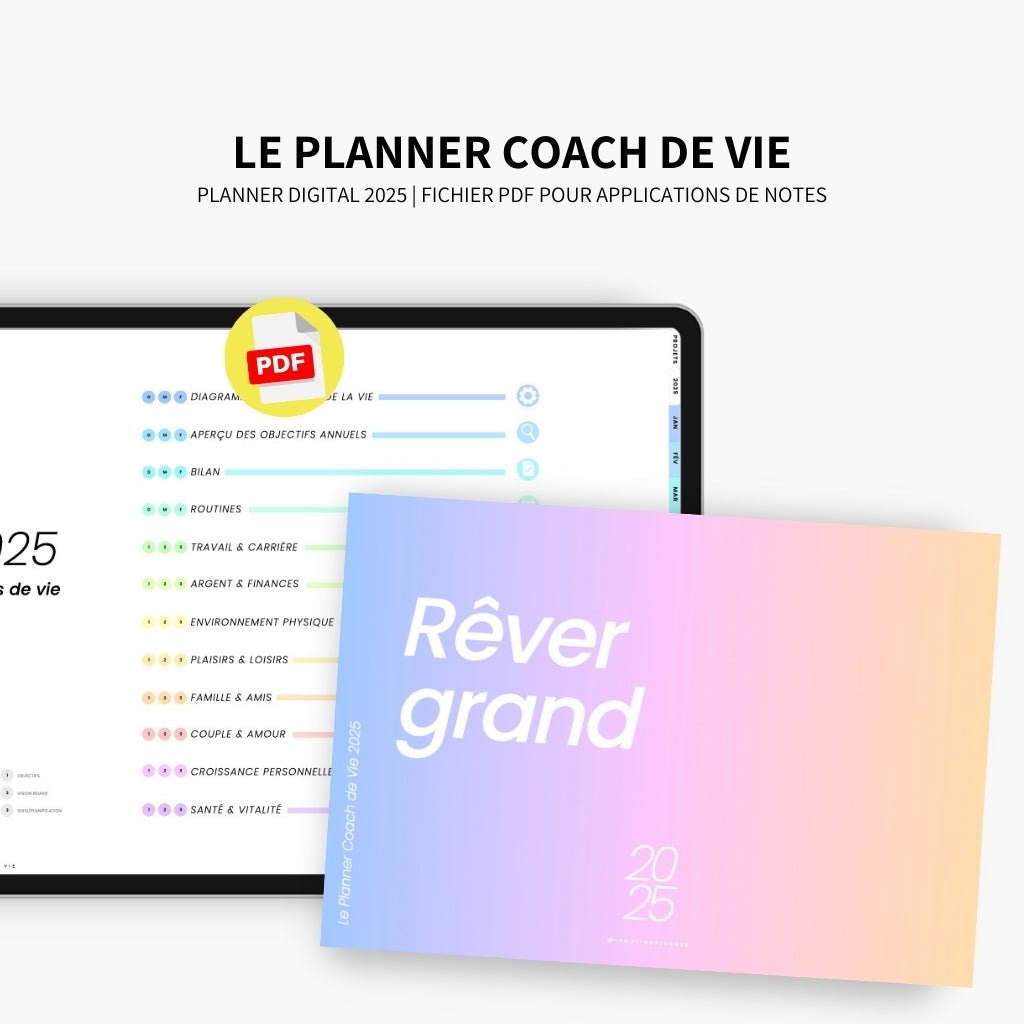 2025 Planner digital - Le Planner Coach de Vie - Horizontal - InMotion Planner