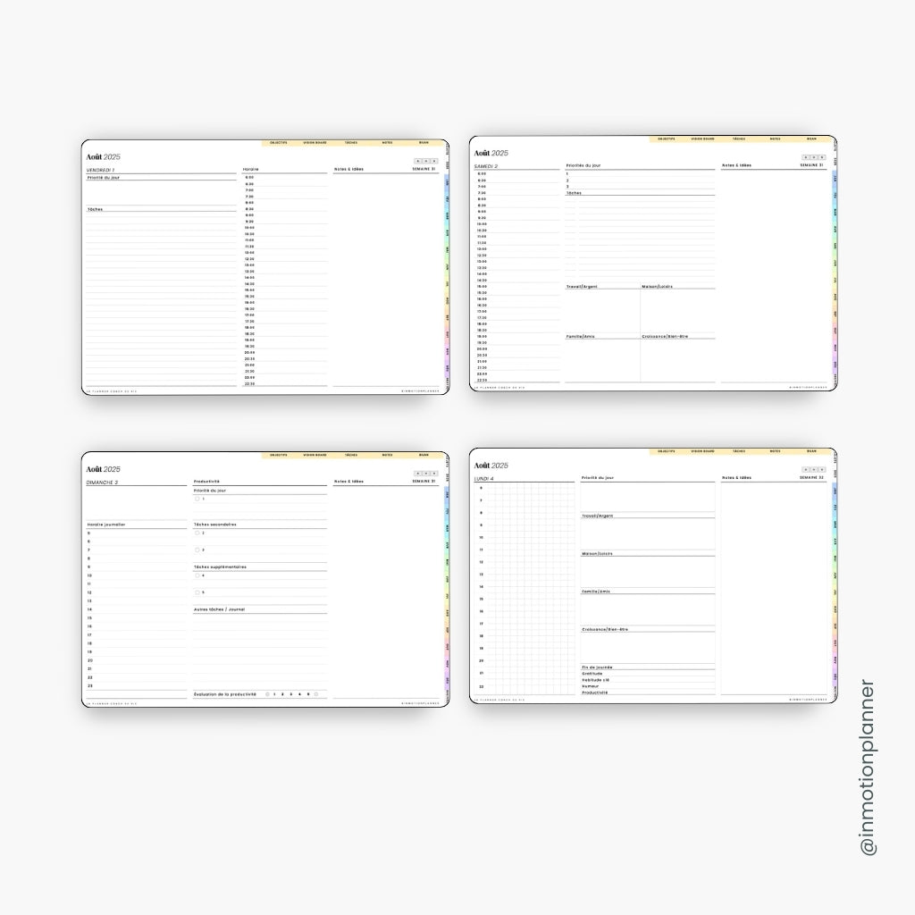 2025 Planner digital - Le Planner Coach de Vie - Horizontal - InMotion Planner