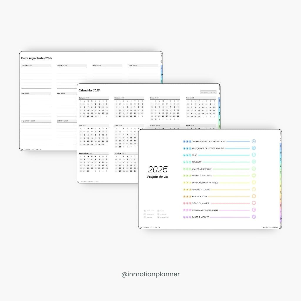 2025 Planner digital - Le Planner Coach de Vie - Horizontal - InMotion Planner